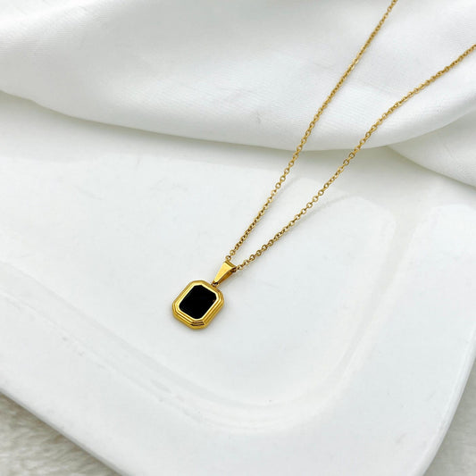 Zirkon Nug with Golden Chain Pendent | Adjustable Size Necklace for Girls &amp; Women